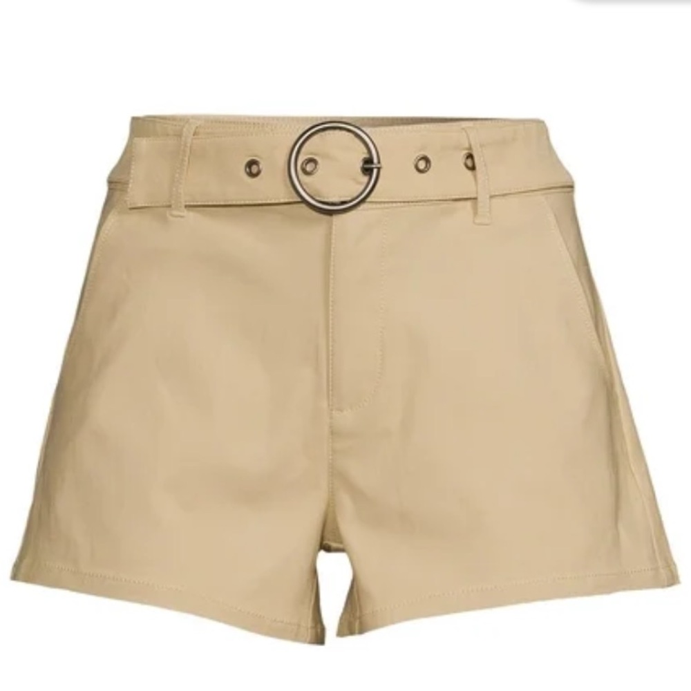 Madden NYC Sahara Tan Millenium belted high rise Shorts Sz XS new